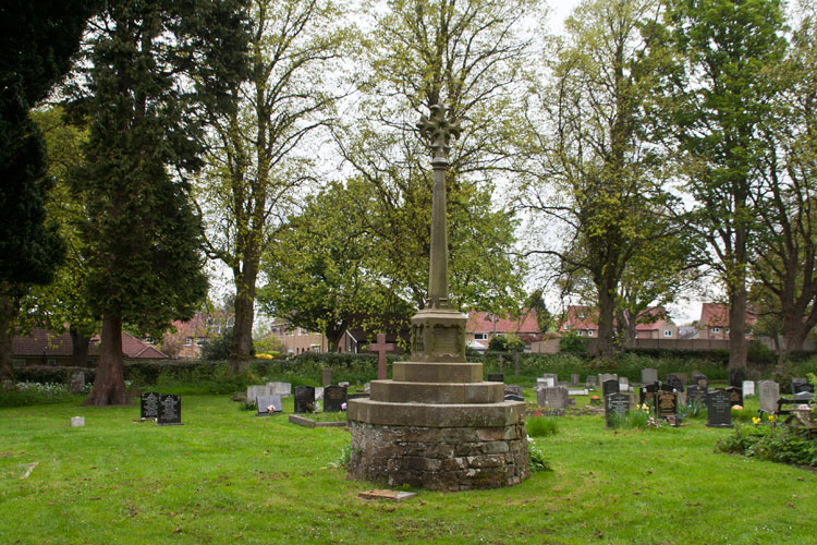 Barnard Castle Roman Catholic Cemetery. Private Horan's headstone is in the background, to the left of the central cross.