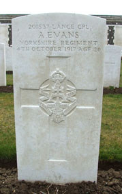 Lance Corporal Arthur Evans. 201537. 